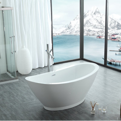 Iris 68.5'' x 33.46'' Soaking Acrylic Bathtub