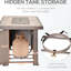 Table d'appoint 42 po au propane, capacité 50 000, -Élément efficace, plateau de table en céramique, base en acier, couvercle, pierres de lave, housse, chauffage de fosse grise, - comme, déversement