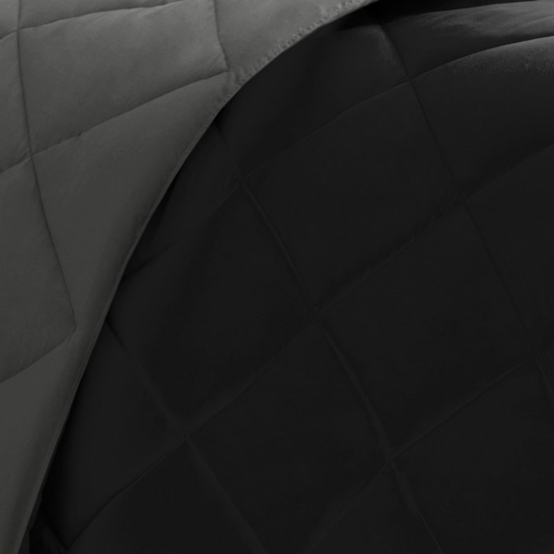 Twin Black/Grey Reversible Down Alternative Comforter Set