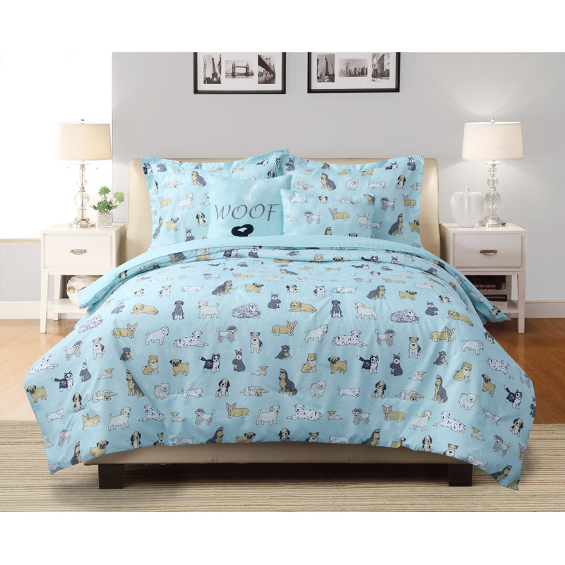 Ludowici 5 - Piece Comforter Set, Twin Comforter + 1 Sham + 2 Throw Pillows