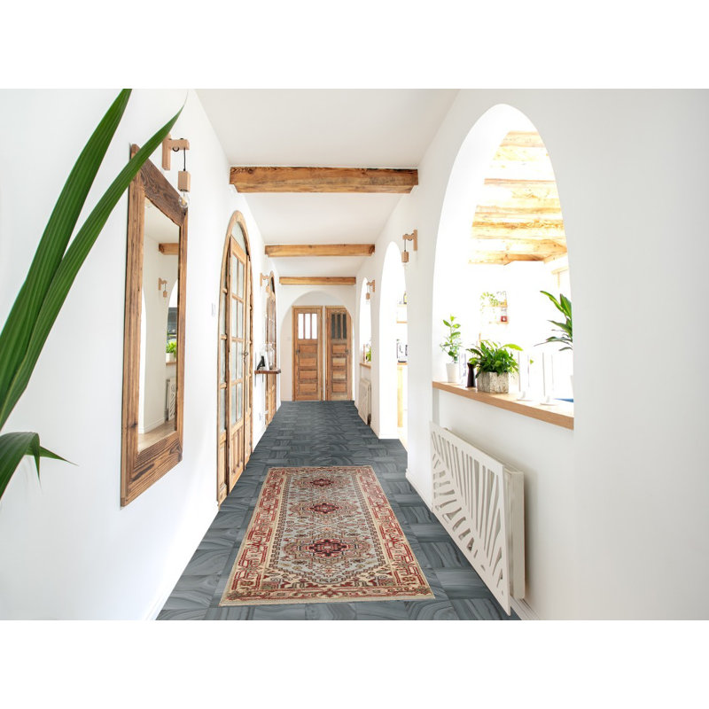 Tapis de couloir oriental géométrique 2 x 8