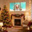Ensemble de 3 impressions sur toile de Noël, père Noël et renne dans la neige-350036009