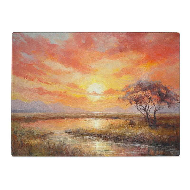 Sunrise Impressionism  Glass Chopping Board