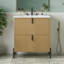 Meuble-lavabo de 30 po avec lavabo en céramique, équipé de poignées verticales et de tiroirs pleine extension, meuble-lavabo autoportant avec glissières de tiroir à fermeture en douceur, conception cannelée, naturel-1912269133