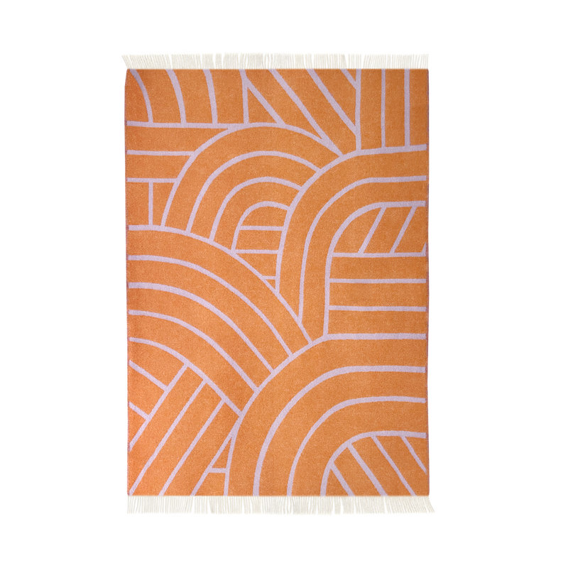 Throw Blanket, Lilac/Orange