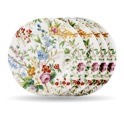 Ensemble de 4 assiettes à salade / à dessert 7,5 po Bism China Lismore Rose