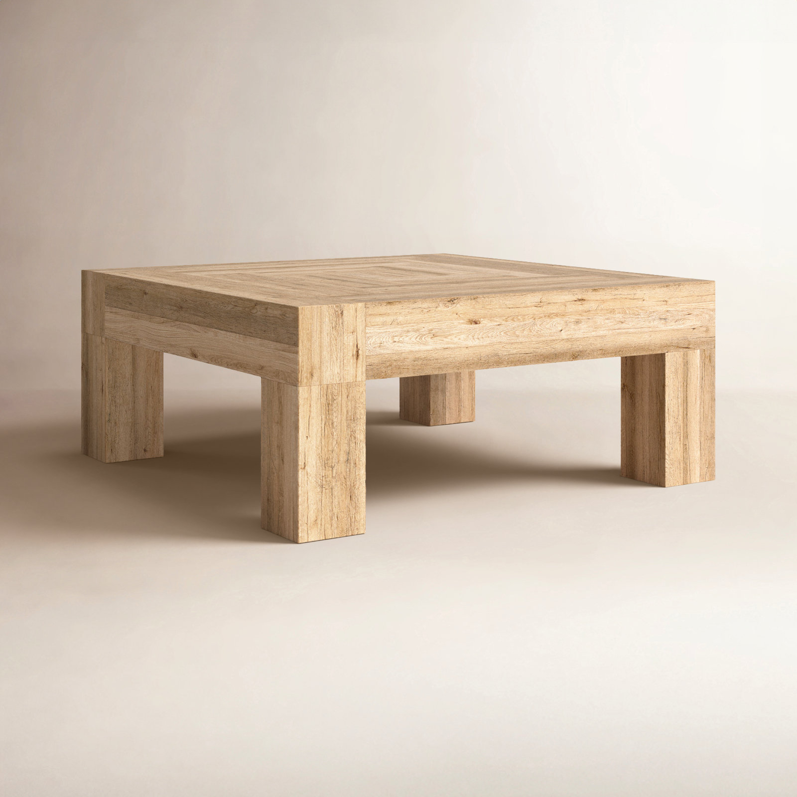Adams 40" Square Oak Coffee Table, Natural
