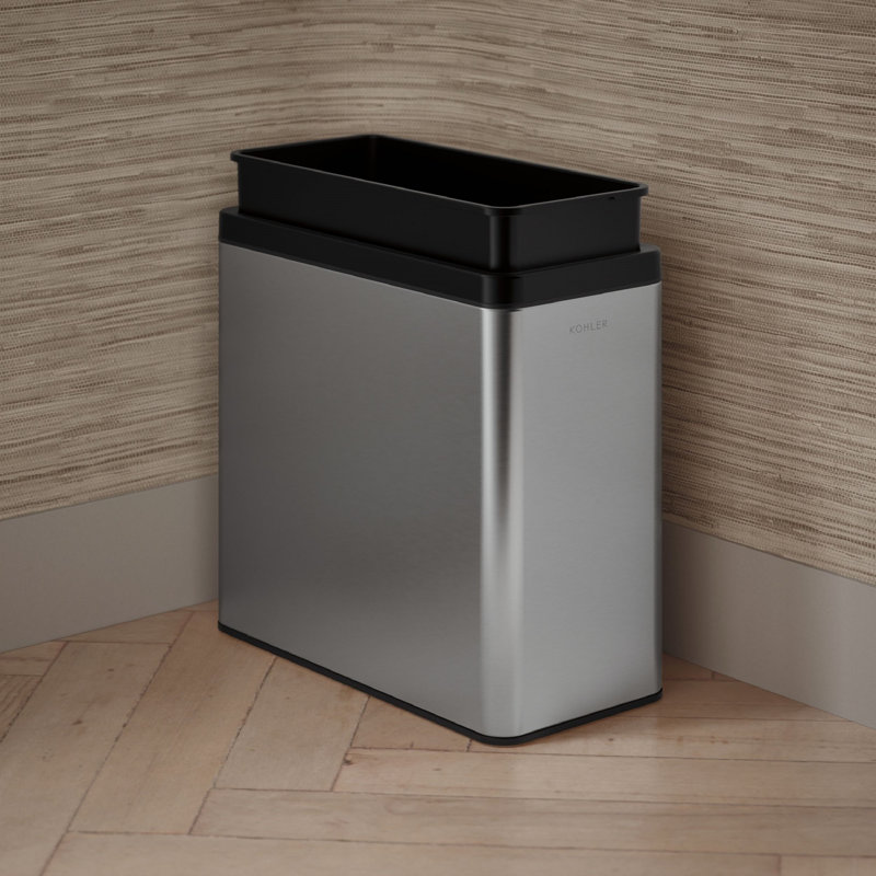 12-Liter Open-Top Trash Can, Stainless Steel