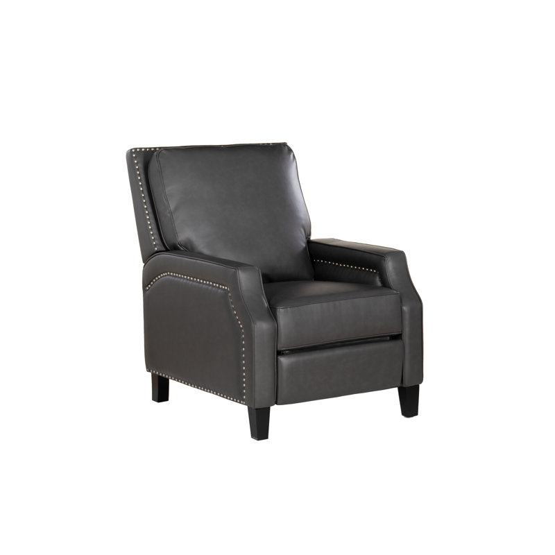 Montour 30” Wide Classic Faux Leather Pushback Recliner, Gray