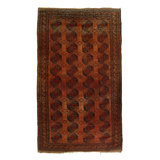 Antique Afghan Beshir Rug 9'2"X 15.9"