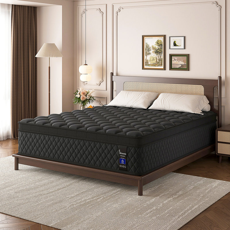 14" Medium-Firm Hybrid Mattress with Gel Memory Foam and Pocket Springs, Mattress in a Box, 14", Queen