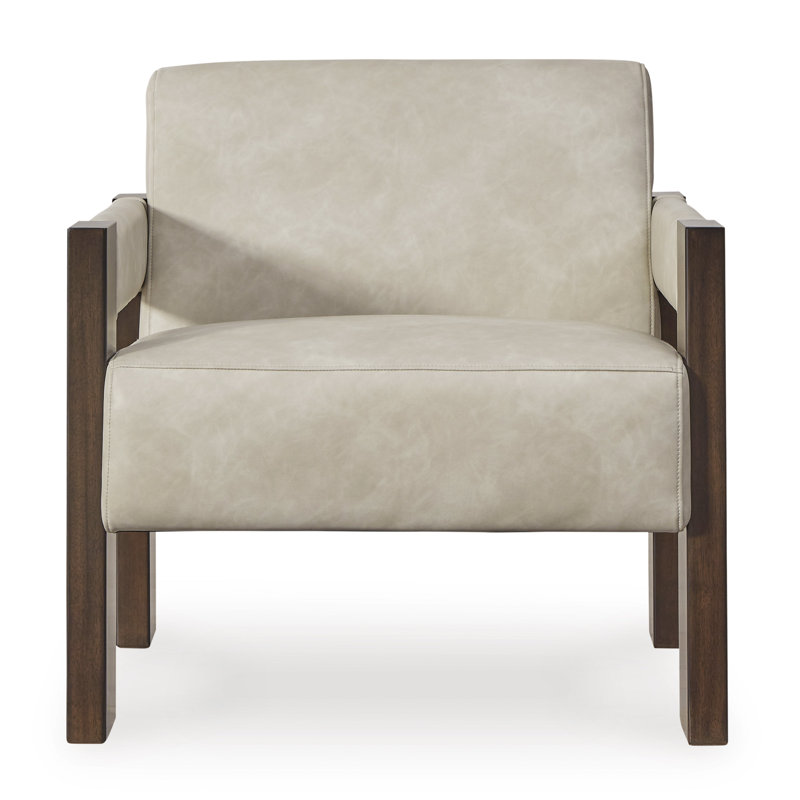 Chaise d'appoint Pavanvir, Brun / similicuir ivoire
