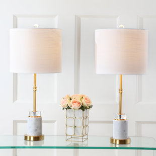 Durham Large Table Lamp in Soft Brass with Linen Shade