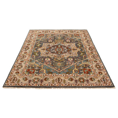 Hand-knotted Jules Serapi Dark Grey Wool Rug 8'2" x 9'11"