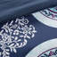 Édredon simple TG et drap - imprimé médaillon bleu marine, matériau, motif d'accessoires de lit inclus, microfibre douce, taies décoratives brodées