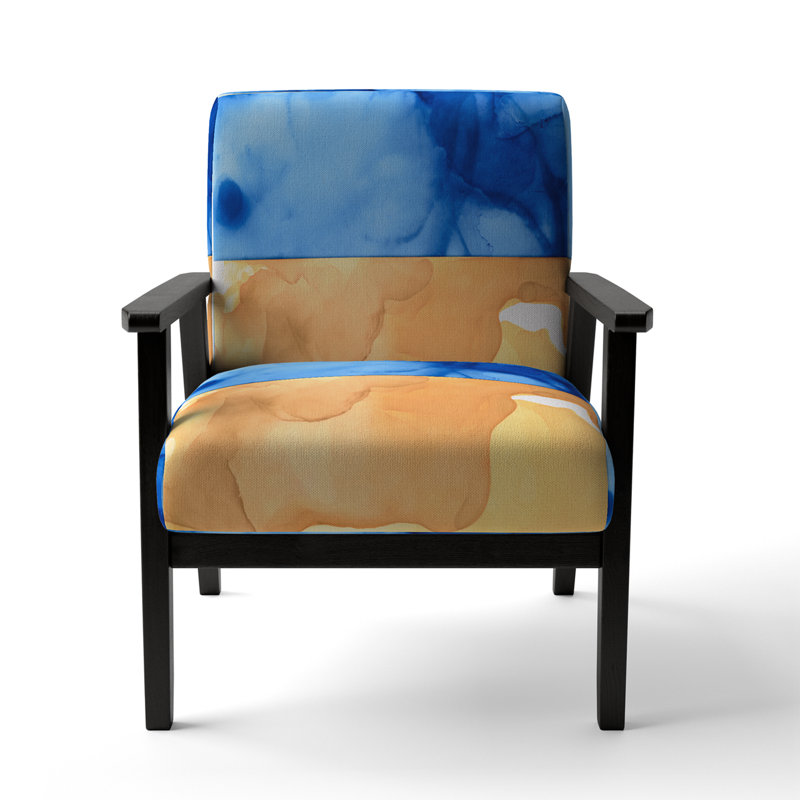 Fauteuil Jerimy, Mélange de polyester bleu / orange
