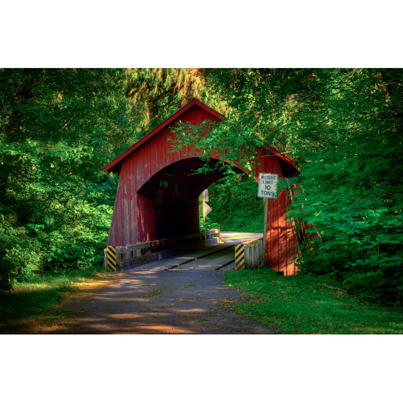 Covered Bridge, Yachats Print by Tom Kostes, 25.25" H x 31.25" W x 0.875" D