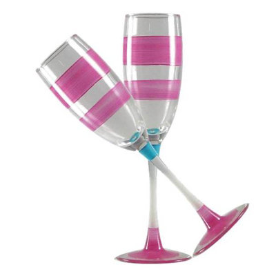 Flûte en verre Cottage Retro Stripe