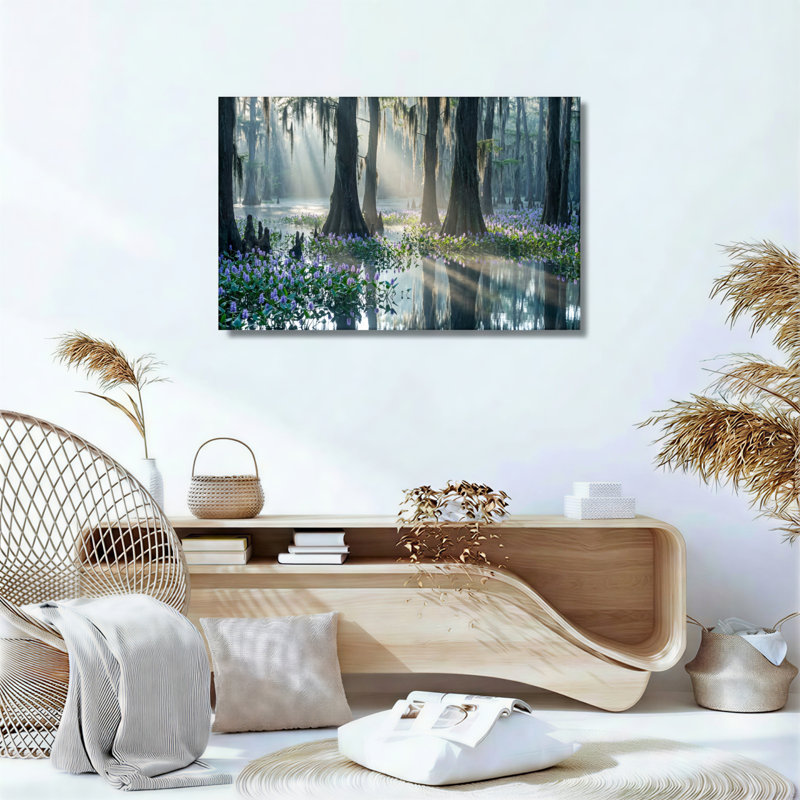 Sunlight Forest, reproduction d'art sur toile, ensemble de 1, Toile tendue, H 16 po x l 24 po