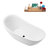 63" Streamline Soaking Glossy White Freestanding Tub With Internal Drain in Matte Black