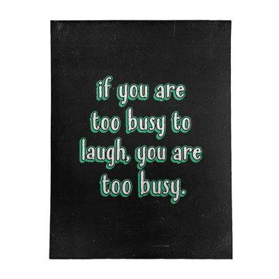 Tapis en chenille de polyester de style tableau noir «Make Time For Laughter»