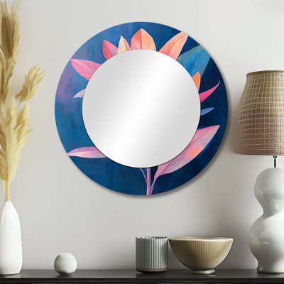 The Garden Plants Serenity dans des tons pastel - Art mural miroir traditionnel - imprimé sur métal