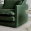 Ensemble de 2 chaises d'appoint, fauteuils rembourrés en chenille haut de gamme, chaises d'appoint de salon avec coussin décoratif, chenille verte-1387587614