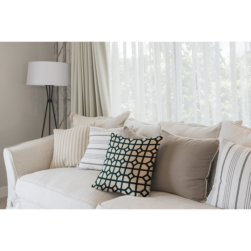  Housse de coussin carré et insert, 16" x 16", Bleu sarcelle