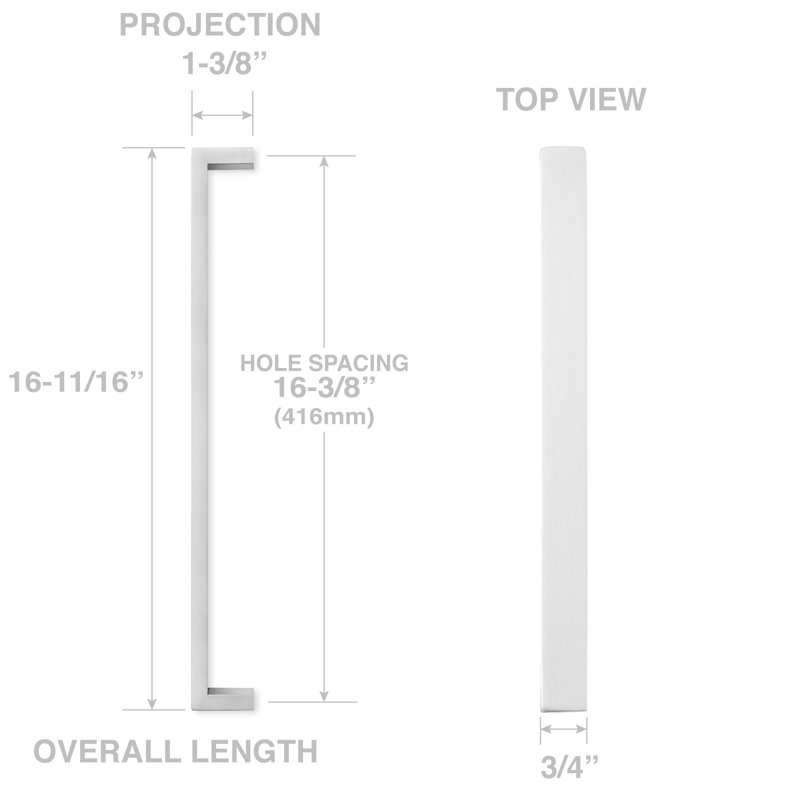 16-3/8" Center Cabinet Handle Multipack, Satin Nickel