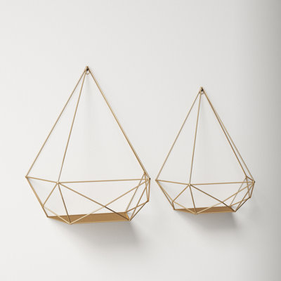 Gibson 2 Piece Diamond Metal Floating Shelf