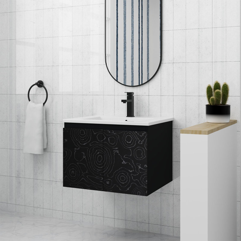 Meuble-lavabo simple avec plateau en céramique 24,02 po Parkville