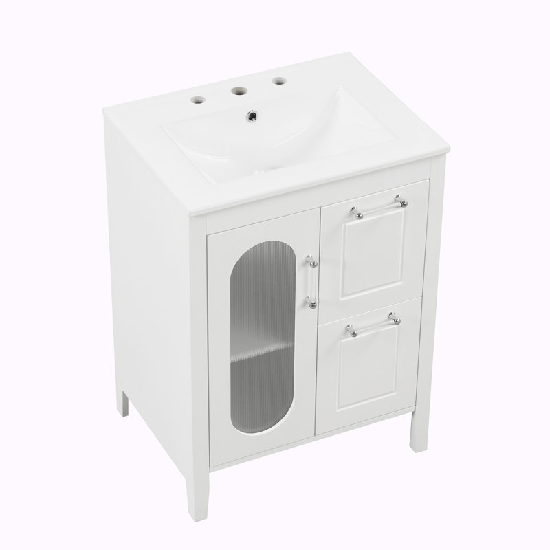 Bathroom Vanity with Sink, White