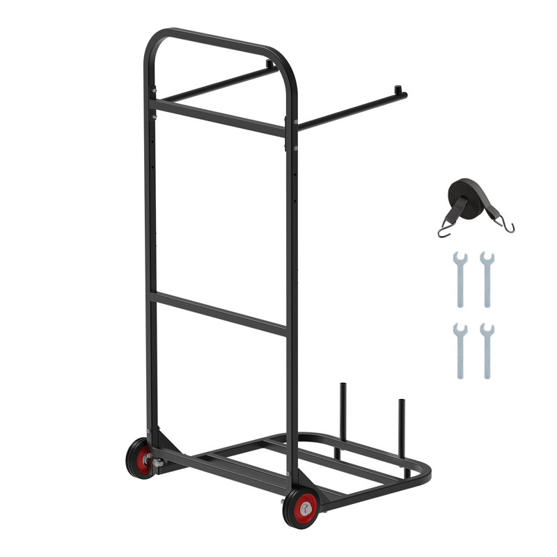 Chariot de chaise pliant robuste avec roues en caoutchouc de 5 po - Chariot empilable de capacité de 100 lb pour le rangement des événements