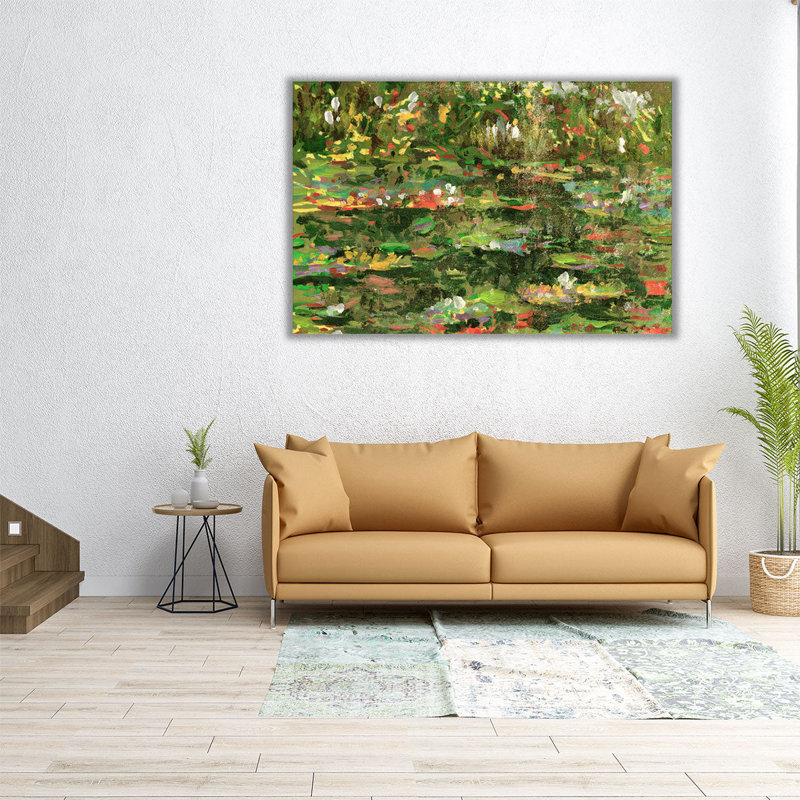 Waterlillies Cascade I - reproduction d'art sur toile, H 16 po x l 24 po