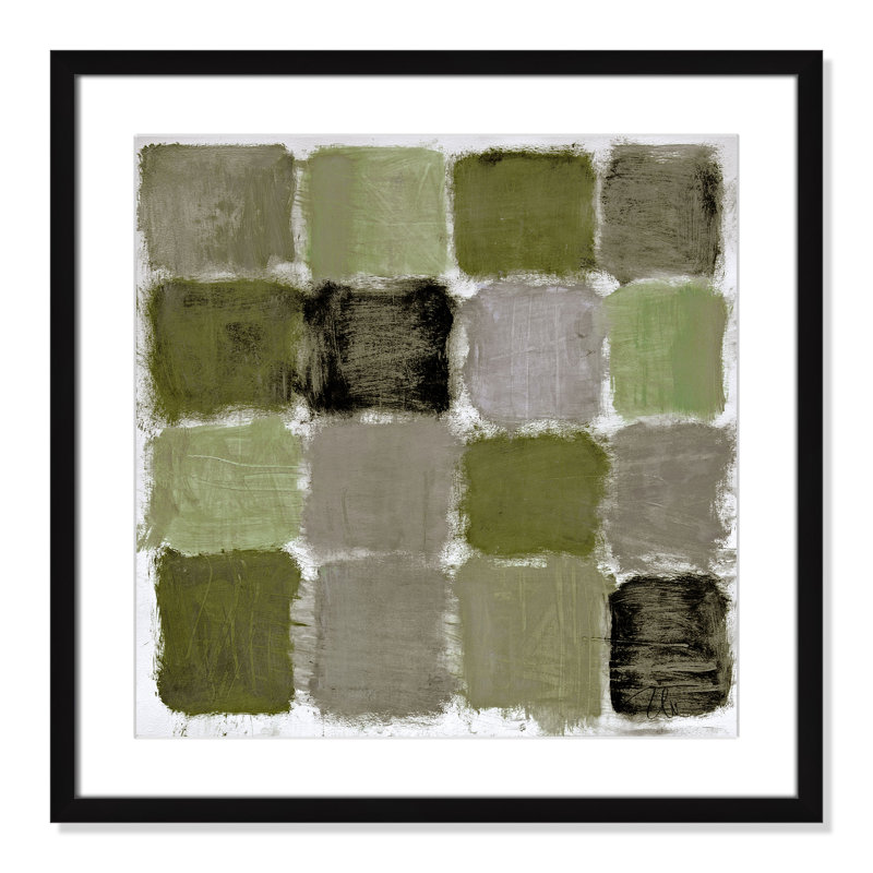 Reproduction de reflets verts par Casa Fine Arts, H 23,5 po x l 23,5 po x P 1,25 po