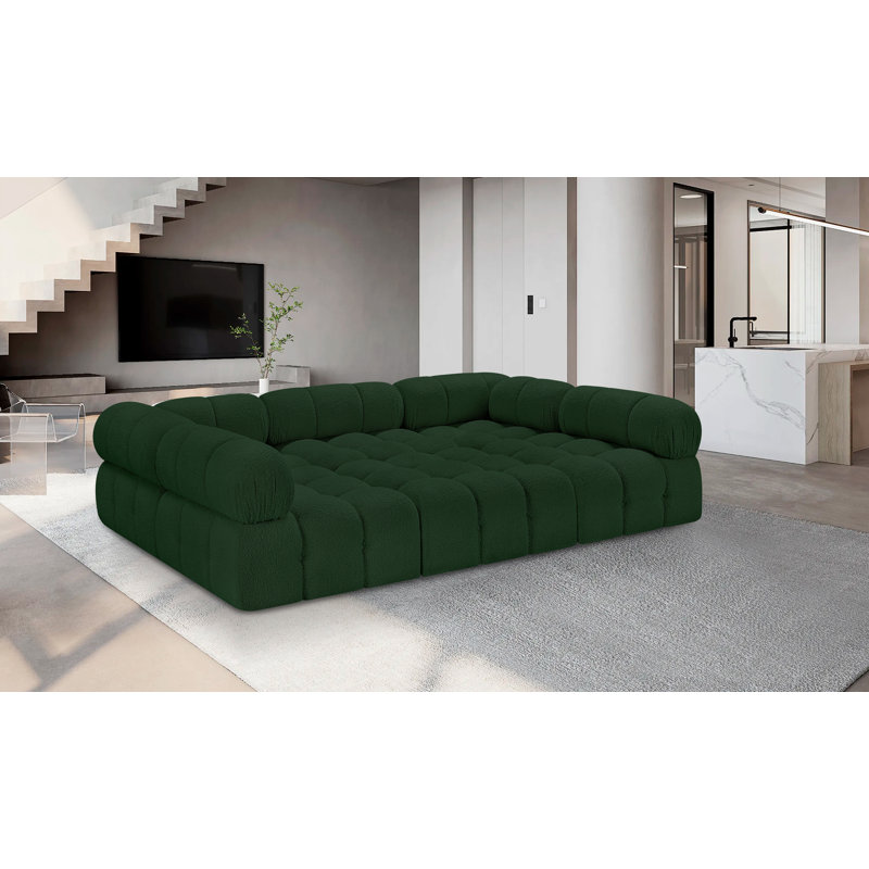 Canapé modulaire 102 po Ames, Tissu bouclé vert