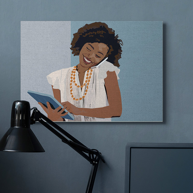 Portrait d'une femme professionnelle avec tablette, Toile tendue, H 30 po x l 40 po