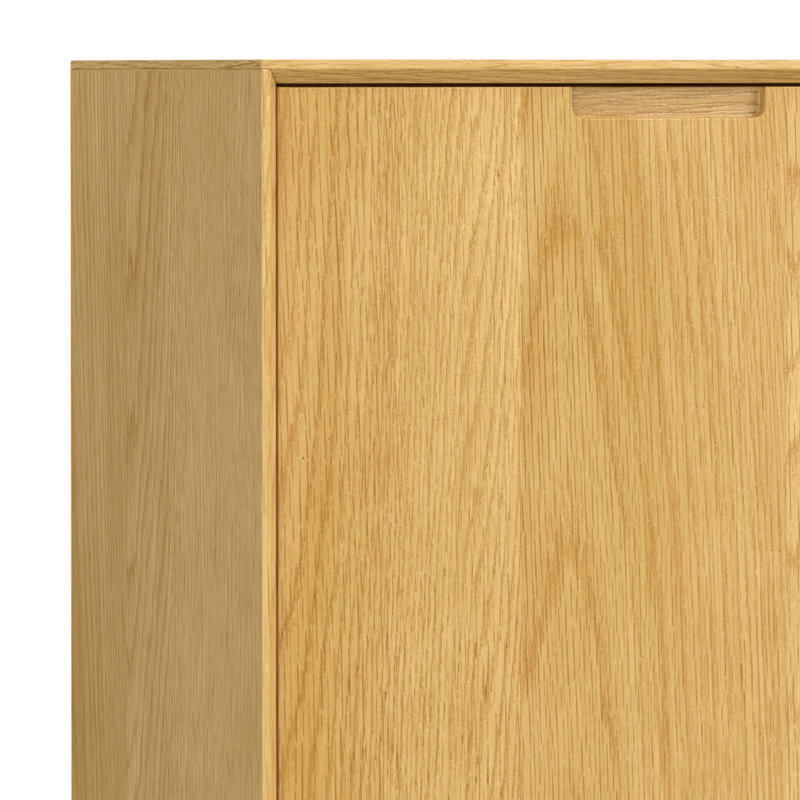 Natural Oak and Metal 58" Modern Industrial Sideboard Buffet