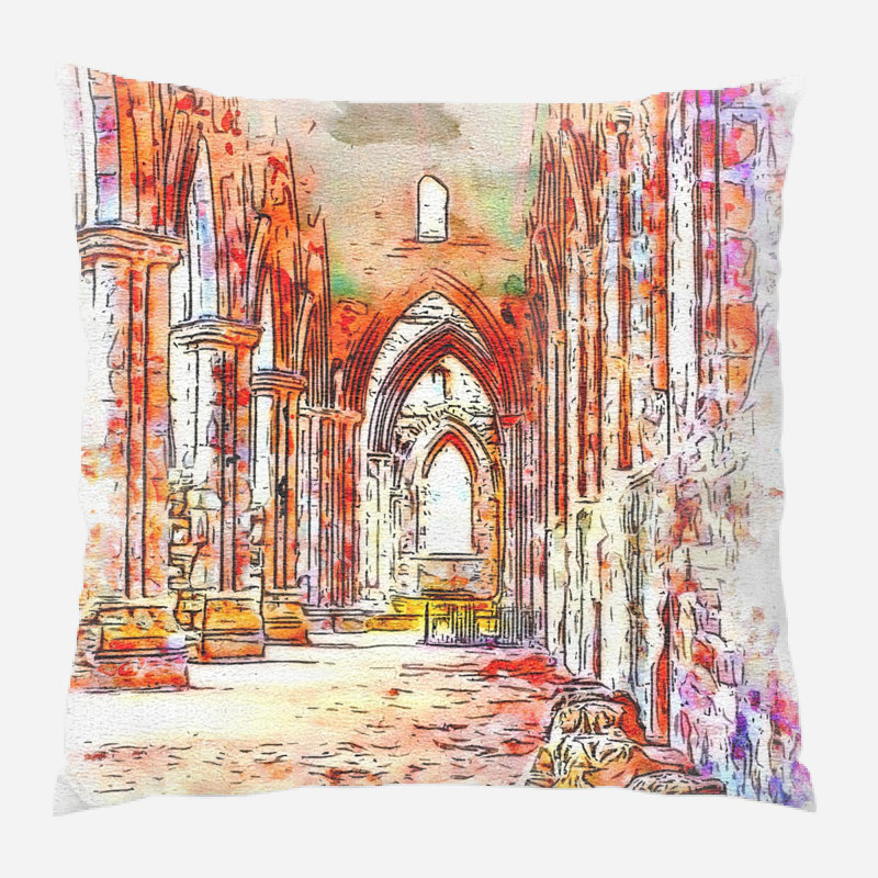 Medieval Outdoor Reversible Throw Pillow, Synthetic, Outdoor