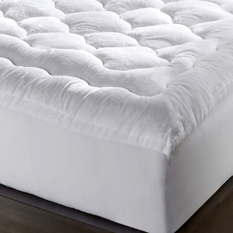 Protège-matelas en duvet synthétique 3 po Mink, Très grand
