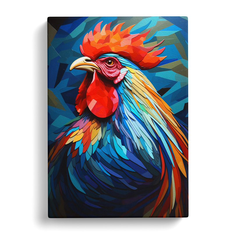 Rooster Geometric - No Frame Print, 60cm H x 40cm W x 3cm D
