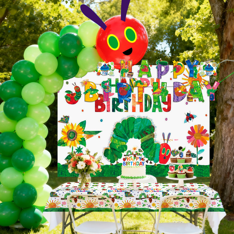 Ensemble de 92 décorations d'anniversaire chenille affamée