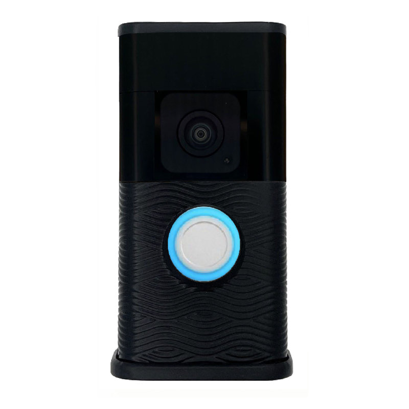Housse pour sonnette vidéo Waves, Noir mat