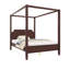 Grand lit plateforme à baldaquin en bois avec tête de lit et pieds de support, noyer-2038977483-2038977485