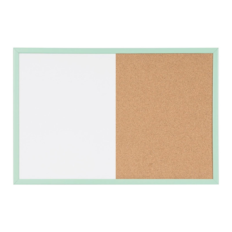 Tableau blanc pastel et tableau effaçable MasterVision, 36 po x 24 po, cadre vert, tableau blanc magnétique et tableau en liège, décoration murale pour la maison, le bureau, le dortoir ou la salle de classe