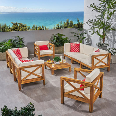 Sklar Outdoor 4 Piece Deep Seating Group with Cushions by Breakwater Bay
