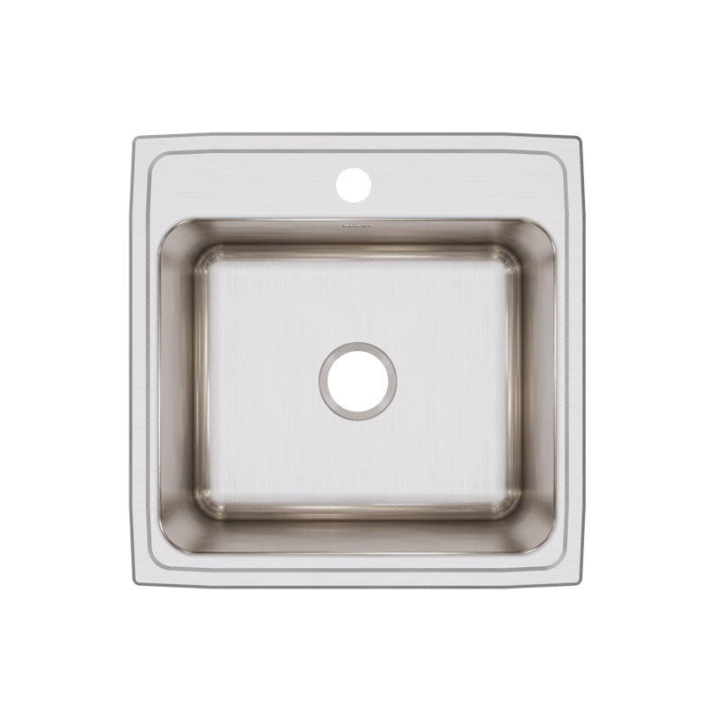 Lustertone 22" L x 22" W Drop-In Kitchen Sink, 1 hole