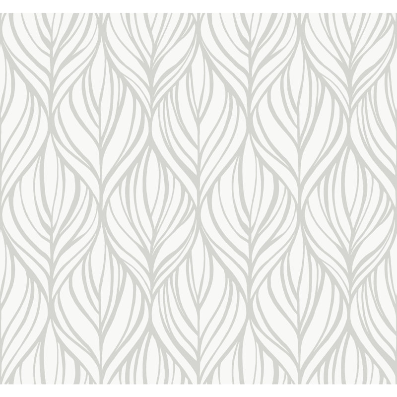 Floral Shimmer Wallpaper Roll by Candice Olson, White/Silver