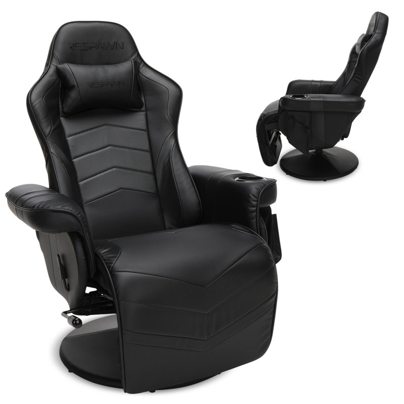 Fauteuil inclinable de jeu avec repose-pieds et support lombaire RESPAWN 900, Black Faux Leather