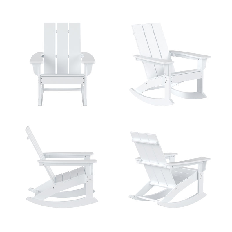 Chaise berçante d'extérieur en plastique Joubert, Blanc